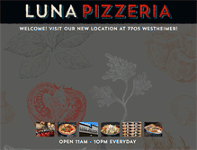 Tablet Screenshot of lunapizzeria.com